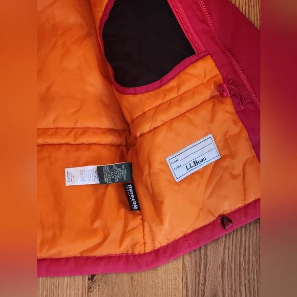 Boys L. L. Bean Snow Coat Red Orange sz 6/7 Winter Fall Rain Jacket Windbreaker - Picture 5 of 11